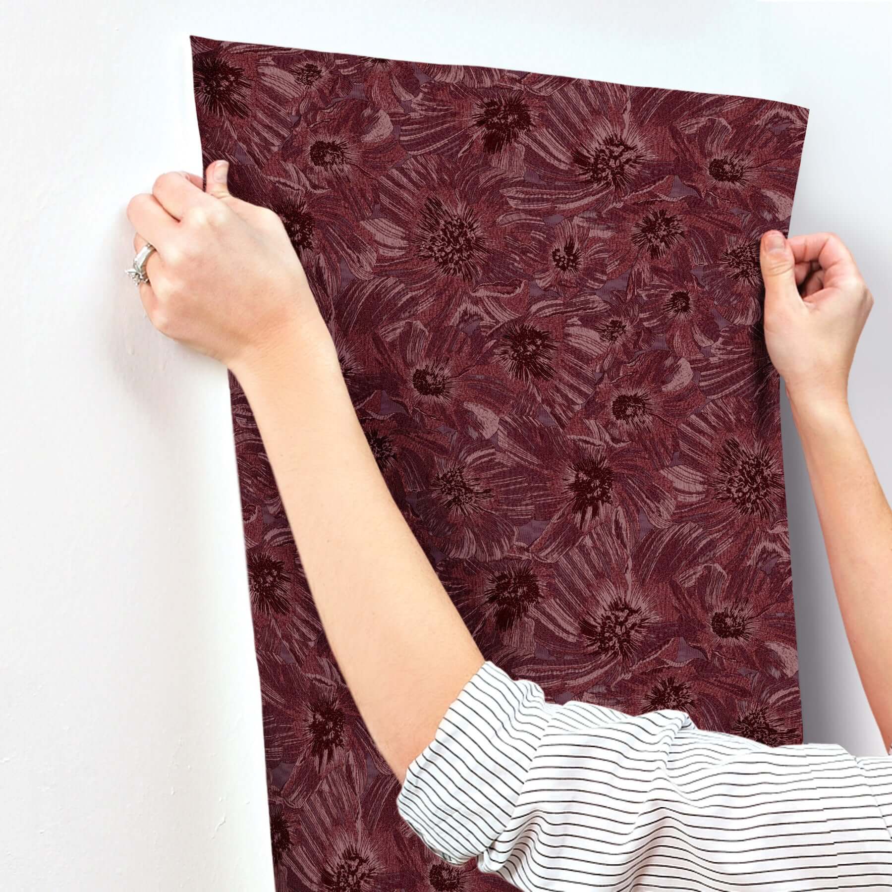 anemoni-burgundy-wallpaper-york-wallcoverings-mi10505 - York Wallpaper Wallpaper