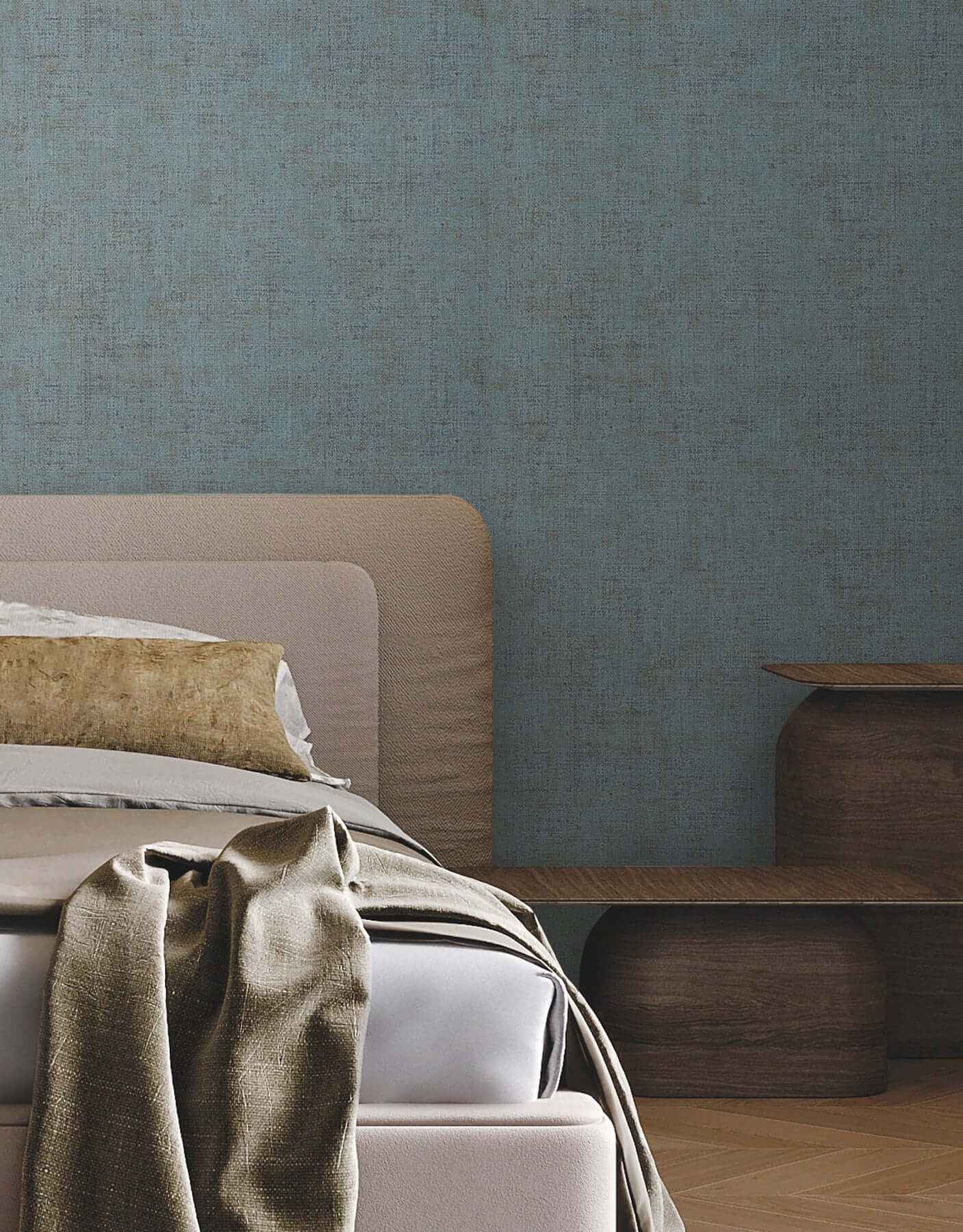 Alma Blue Faux Weave Wallpaper - York Wallcoverings - SI7151 - York Wallcoverings Wallpaper
