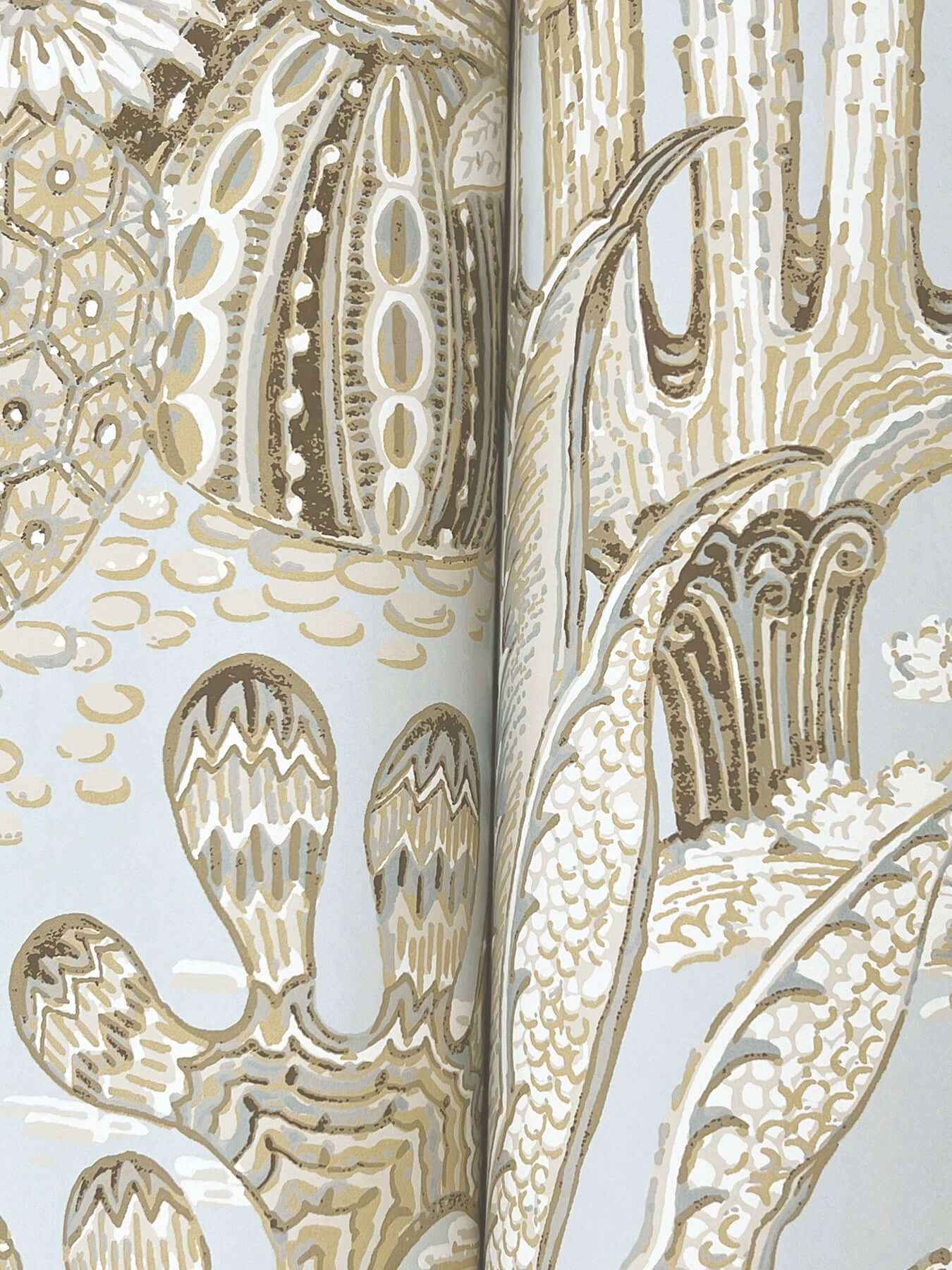 Lotus Land Cacti Sky Blue Wallpaper - York Wallcoverings - MT5634 - York Wallcoverings Wallpaper