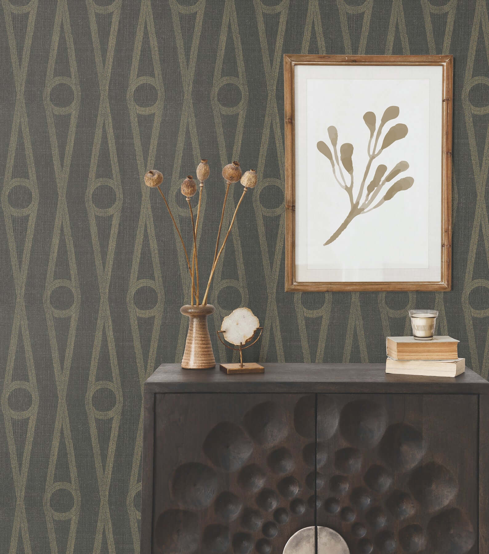 henlein-charcoal-wallpaper-york-wallcoverings-ab3014 - York Wallpaper Wallpaper