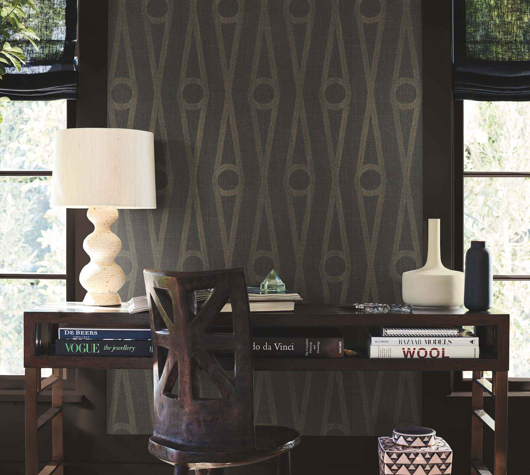 Henlein Charcoal Wallpaper - York Wallcoverings - AB3014 - York Wallcoverings Wallpaper