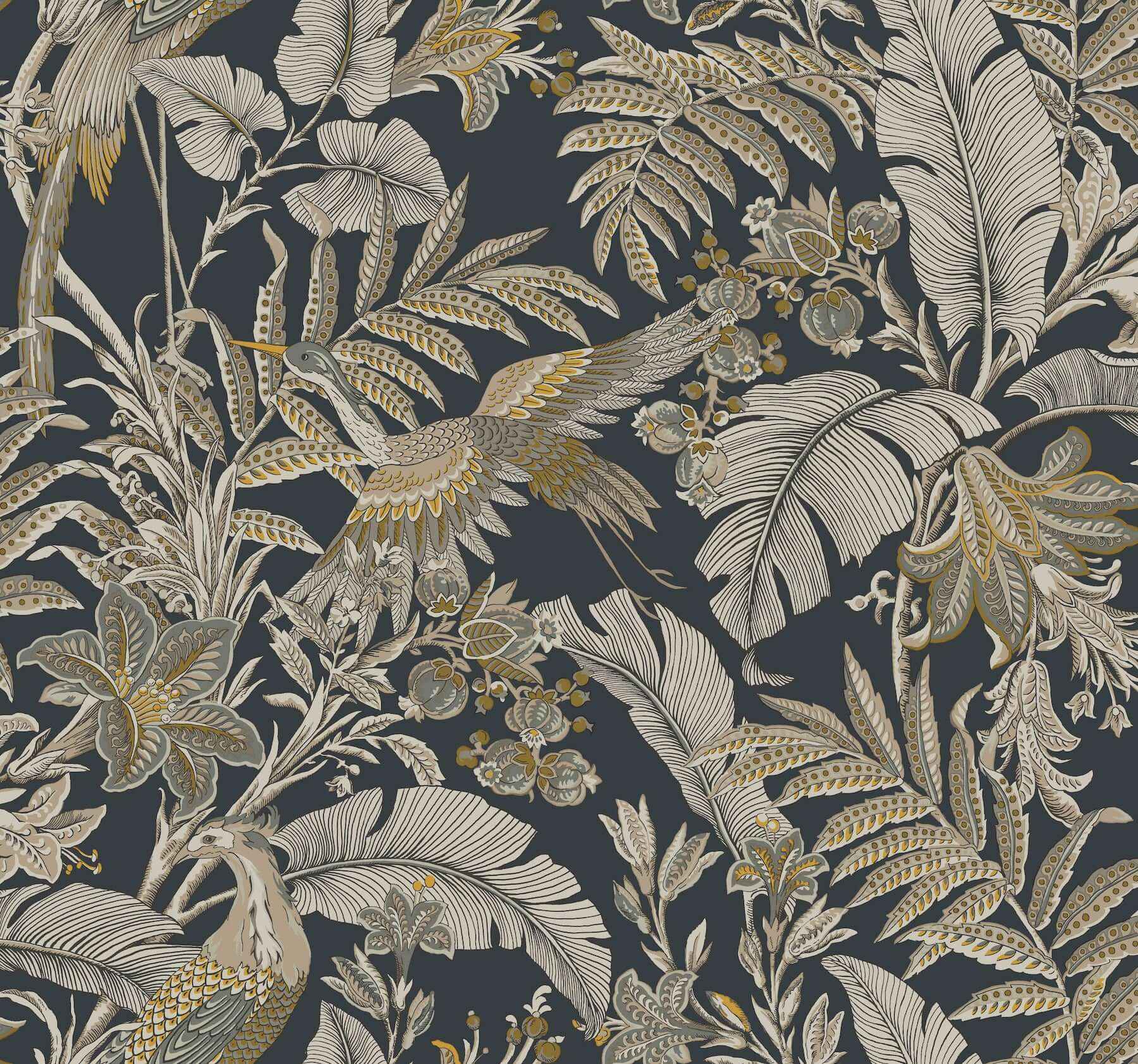 Heronwood Black Wallpaper - York Wallcoverings - AB3104 - York Wallcoverings Wallpaper