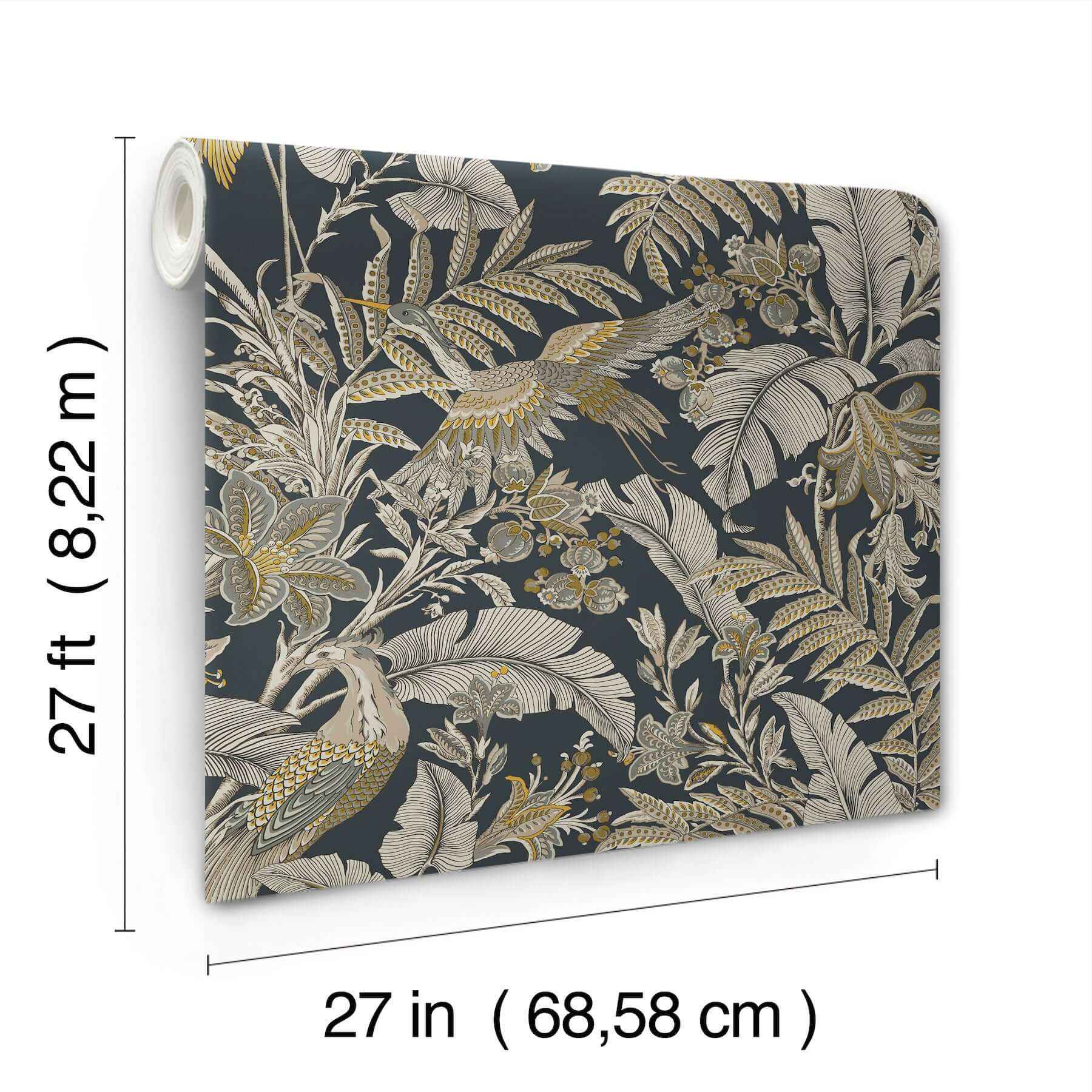 Heronwood Black Wallpaper - York Wallcoverings - AB3104 - York Wallcoverings Wallpaper