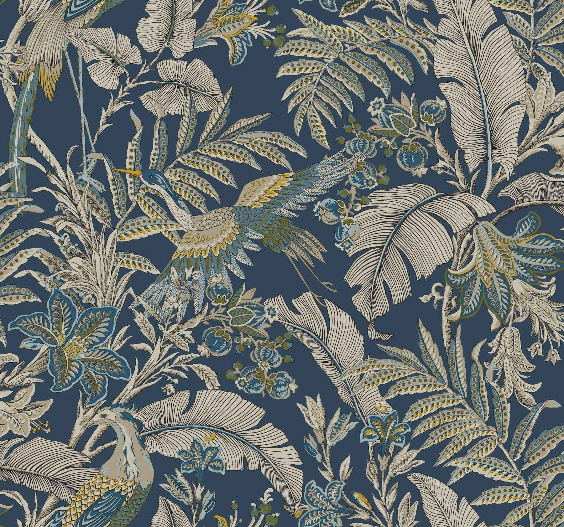 Heronwood Navy Wallpaper - York Wallcoverings - AB3103 - York Wallcoverings Wallpaper