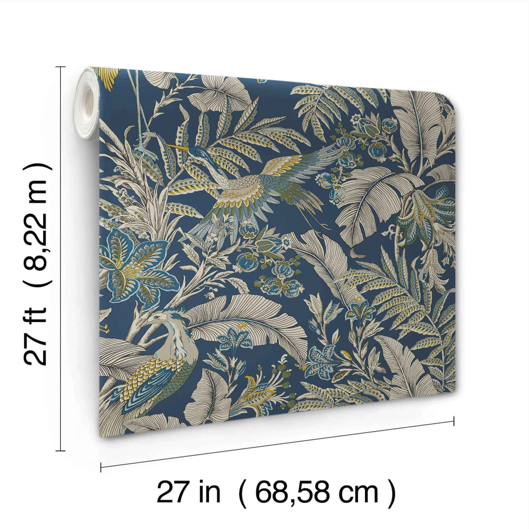 Heronwood Navy Wallpaper - York Wallcoverings - AB3103 - York Wallcoverings Wallpaper