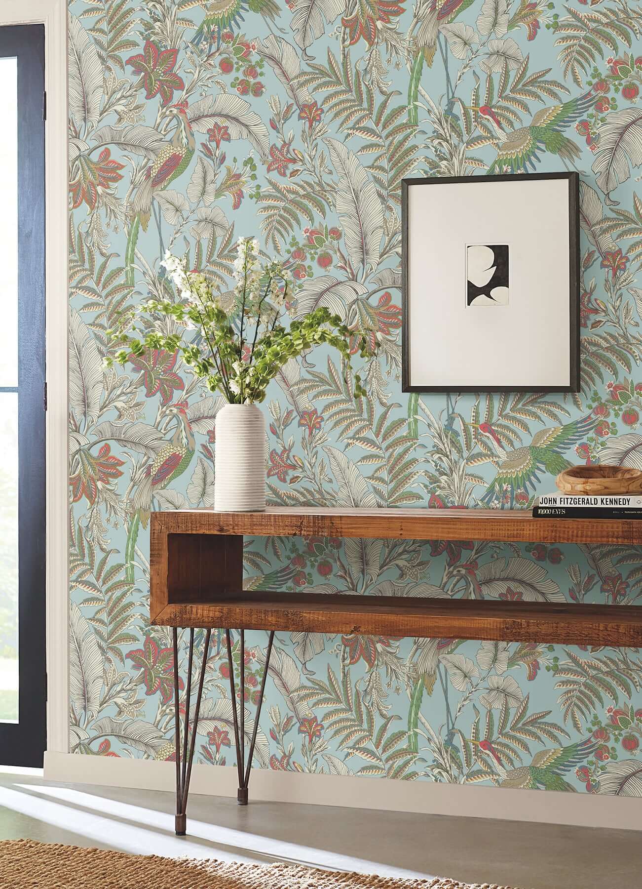 heronwood-sky-blue-wallpaper-york-wallcoverings-ab3102 - York Wallpaper Wallpaper