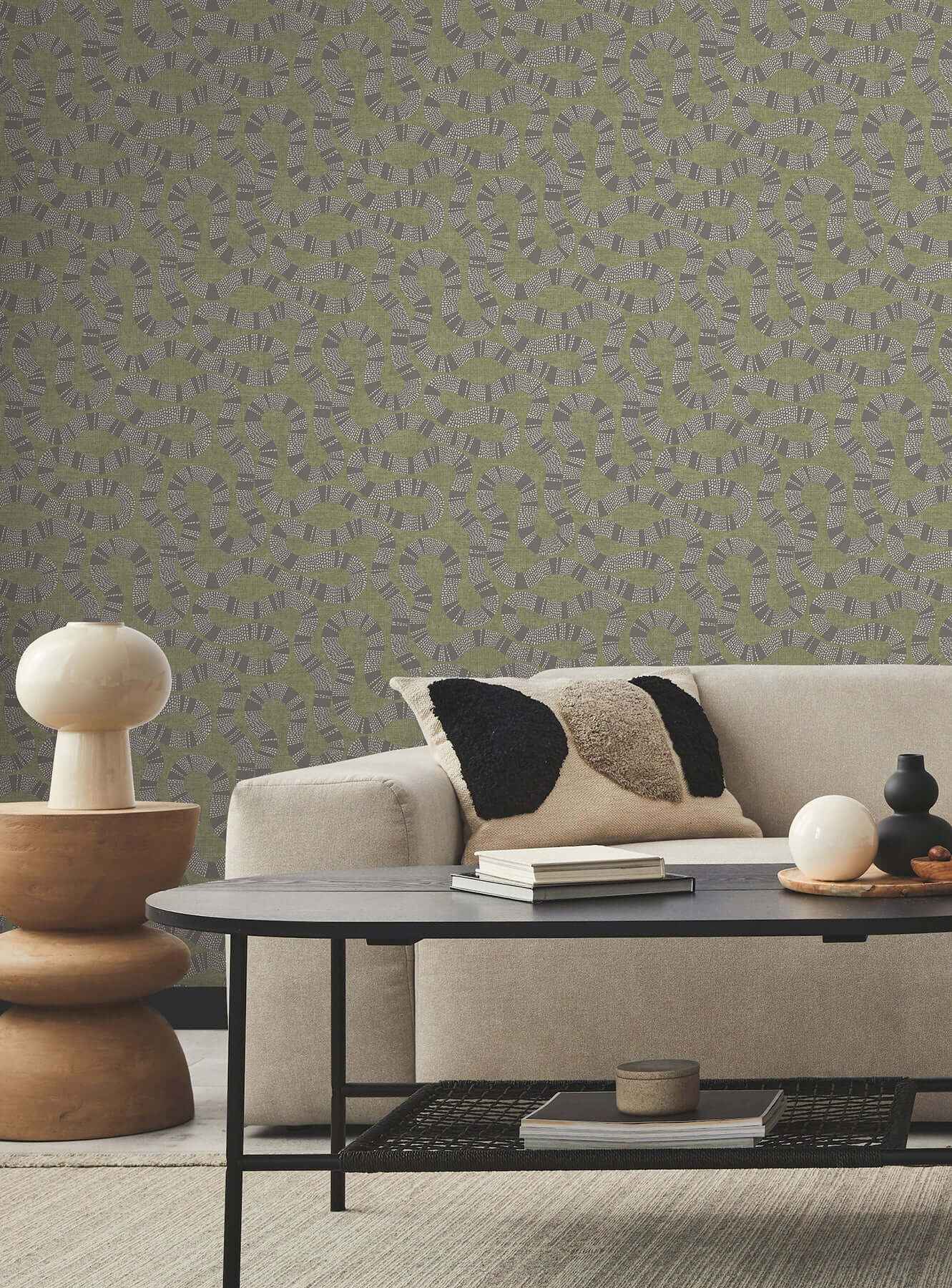 Ophidia Olive Wallpaper - York Wallcoverings - AB3005 - York Wallcoverings Wallpaper