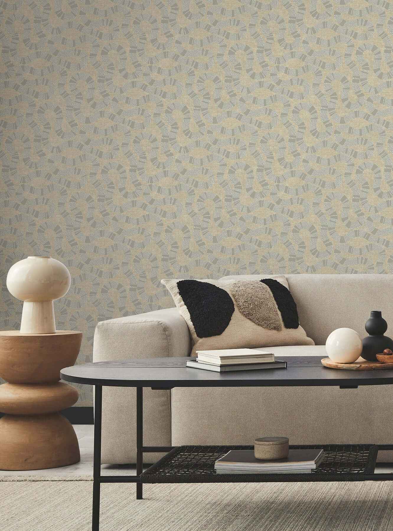 Ophidia Taupe Wallpaper - York Wallcoverings - AB3003 - York Wallcoverings Wallpaper