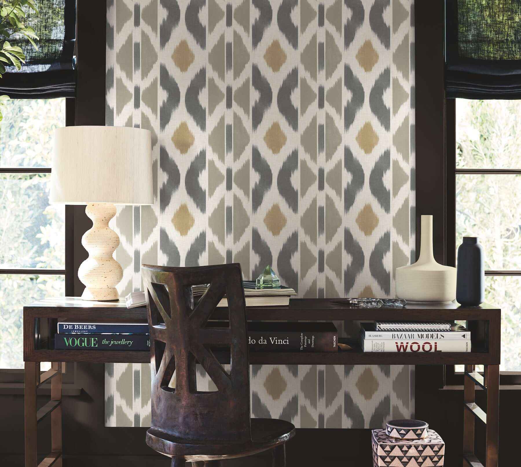 Patan Taupe Wallpaper - York Wallcoverings - AB3095 - York Wallcoverings Wallpaper