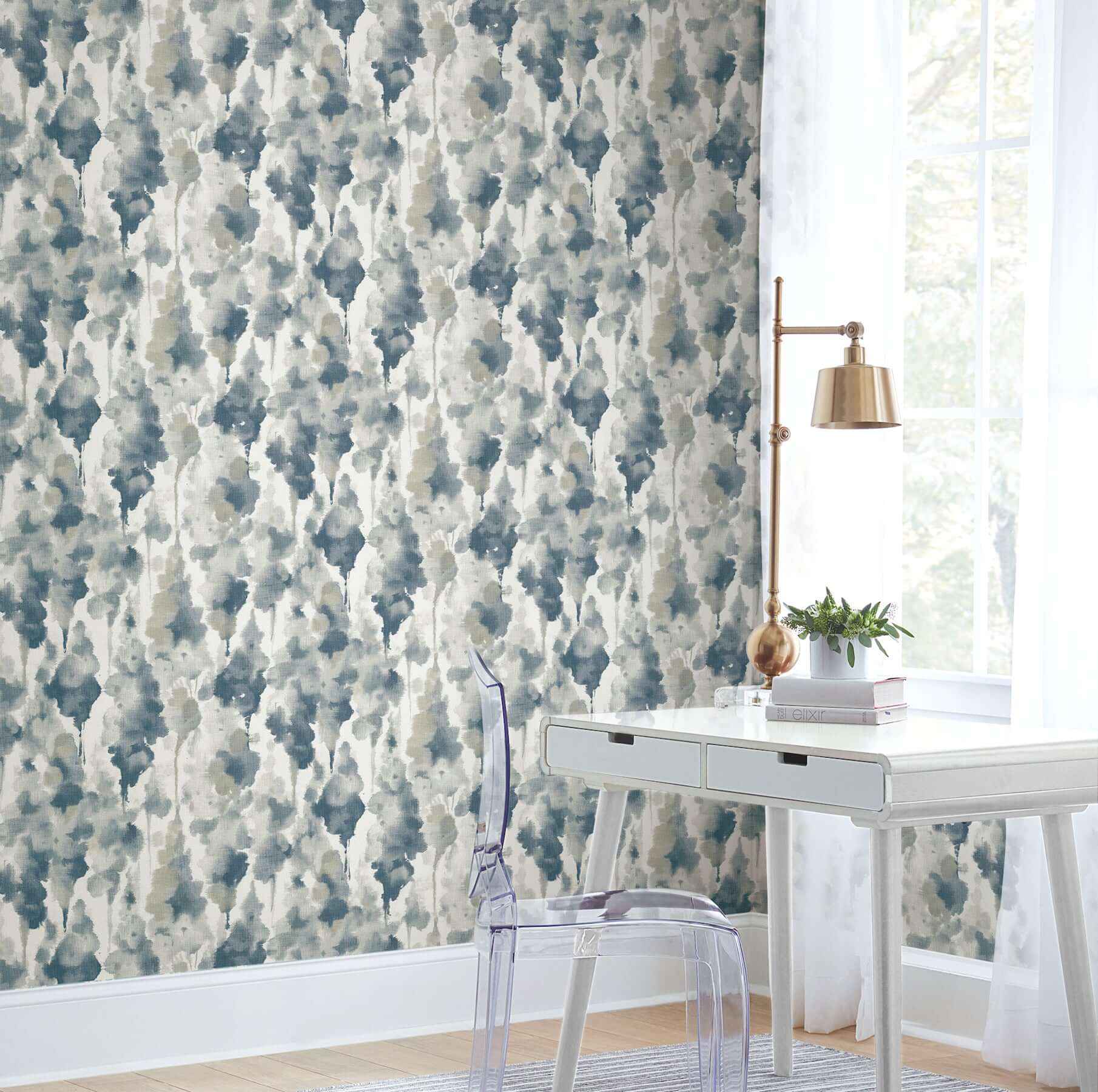 Mirage Navy Peel & Stick Wallpaper - York Wallcoverings - PSW1603RL - York Wallcoverings Wallpaper
