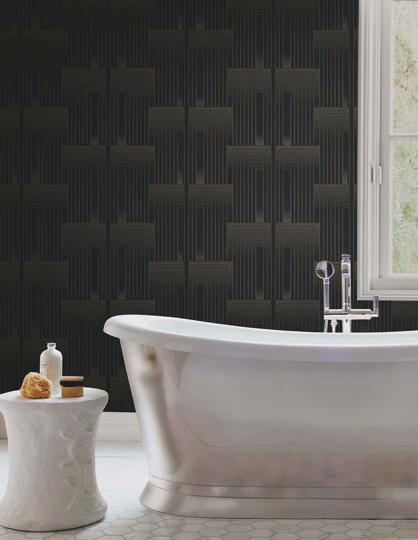 Vanishing Black & Copper Peel & Stick Wallpaper - York Wallcoverings - PSW1607RL - York Wallcoverings Wallpaper
