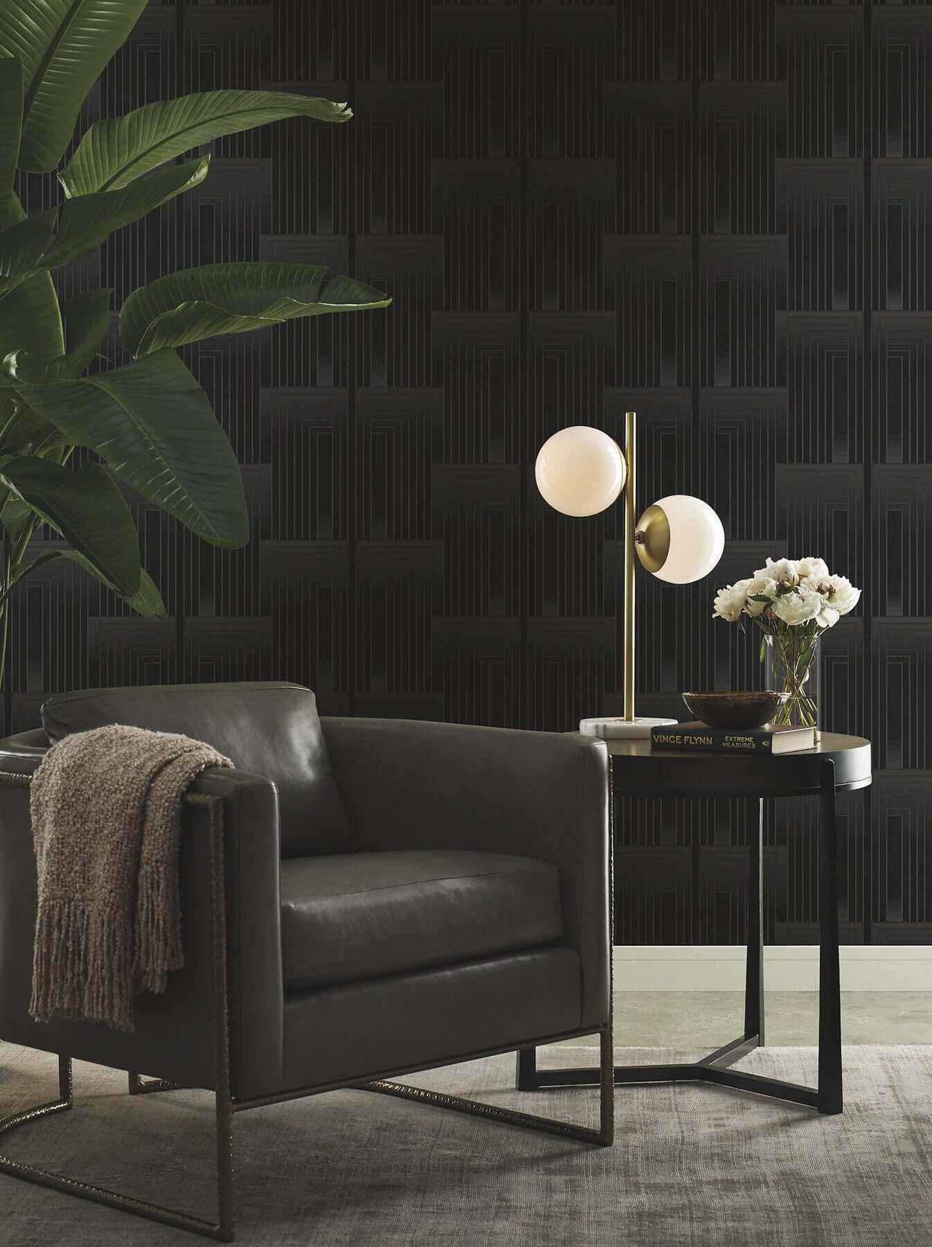 Vanishing Black & Copper Peel & Stick Wallpaper - York Wallcoverings - PSW1607RL - York Wallcoverings Wallpaper