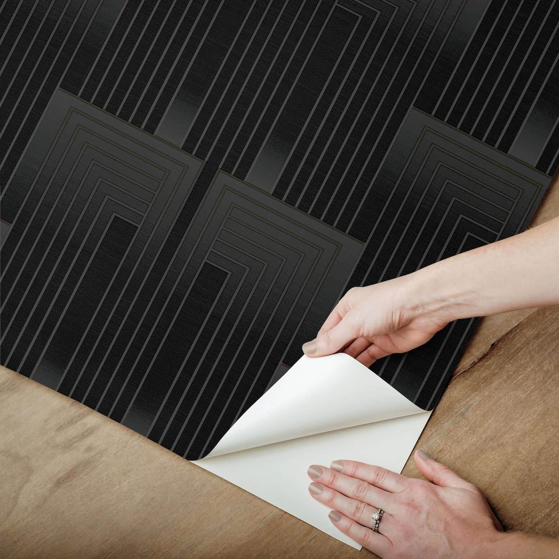vanishing-premium-peel-stick-wallpaper-black-copper-york-wallcoverings-psw1607rl - York Wallcoverings Wallpaper