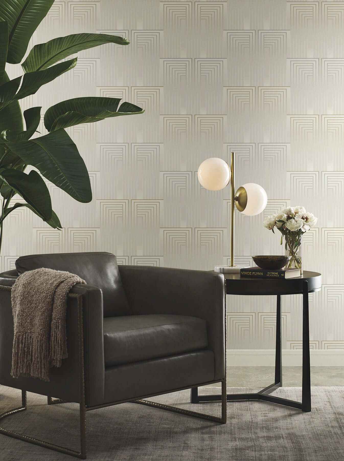 Vanishing Silver & Gold Peel & Stick Wallpaper - York Wallcoverings - PSW1608RL - York Wallcoverings Wallpaper