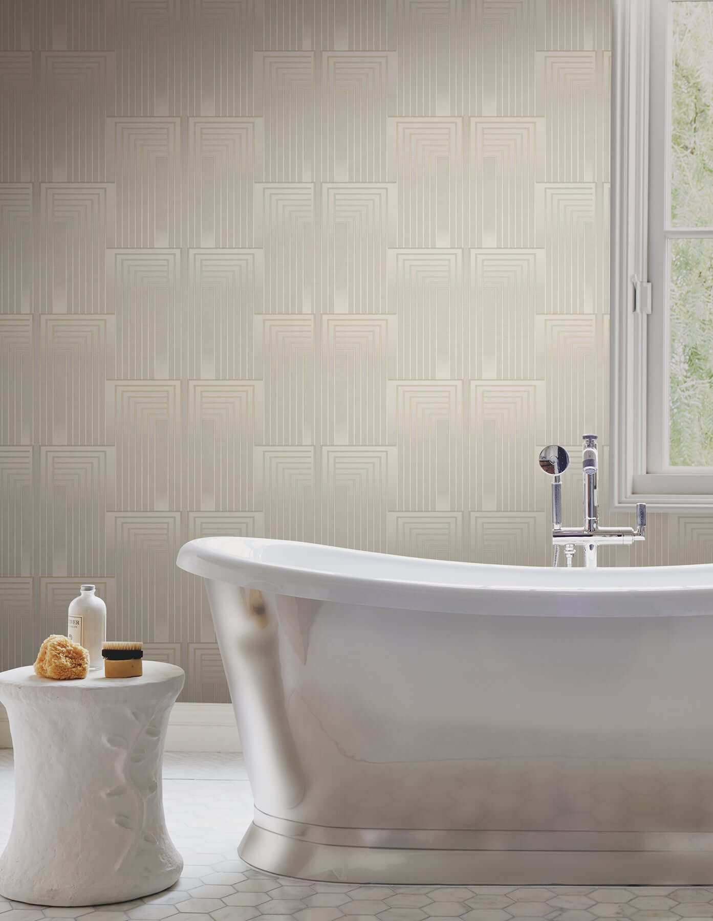 vanishing-taupe-pearl-peel-stick-wallpaper-york-wallcoverings-psw1606rl - York Wallpaper Wallpaper