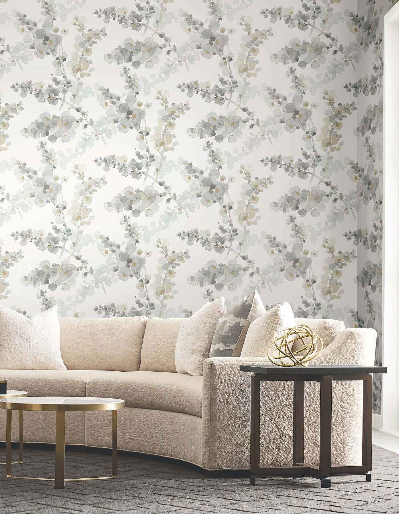 Blossom Fling Steel Peel & Stick Wallpaper - York Wallcoverings - PSW1600RL - York Wallcoverings Wallpaper