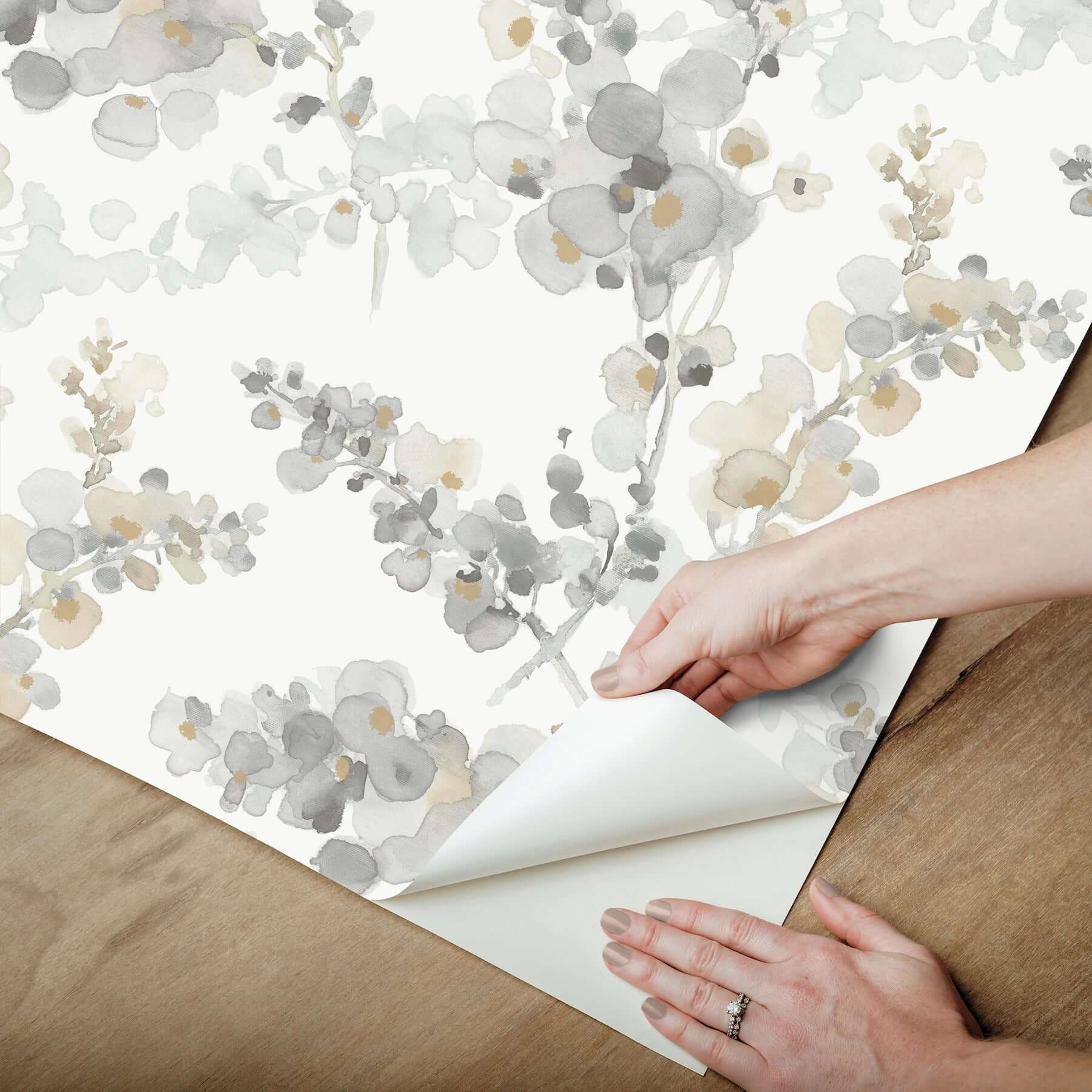 blossom-fling-steel-peel-stick-wallpaper-york-wallcoverings-psw1600rl - York Wallpaper Wallpaper