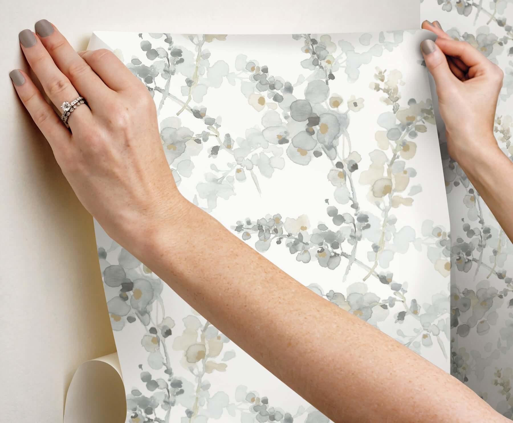blossom-fling-steel-peel-stick-wallpaper-york-wallcoverings-psw1600rl - York Wallpaper Wallpaper