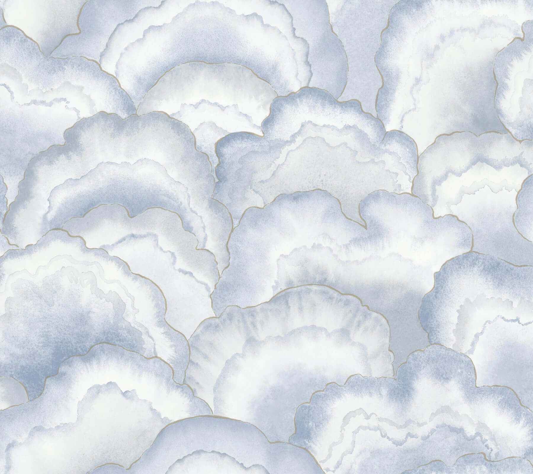 Abalone Fans Blue Peel & Stick Wallpaper - York Wallcoverings - PSW1616RL - York Wallcoverings Wallpaper