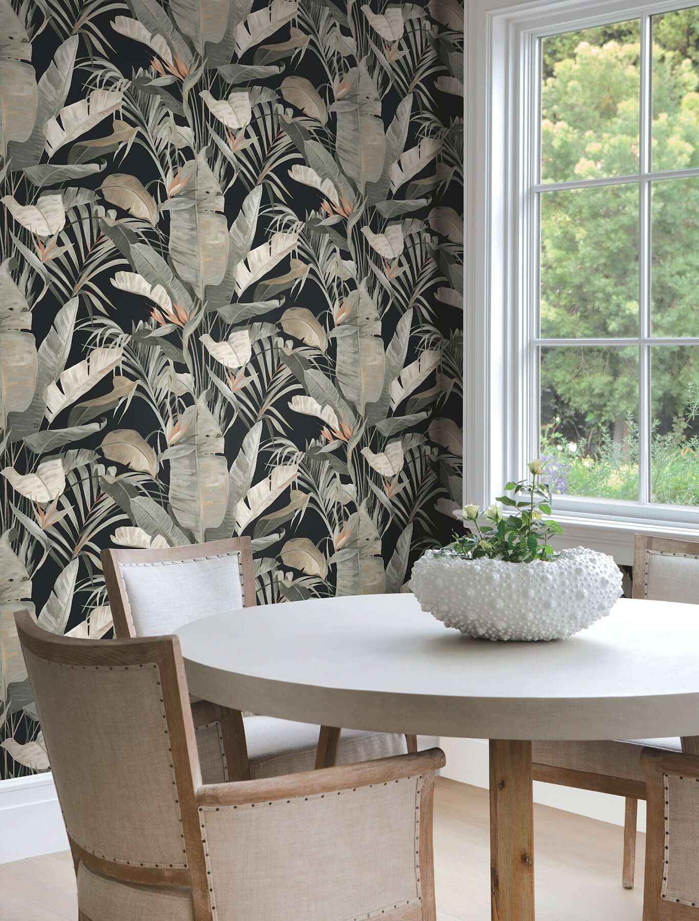 Tropical Cabana Black Peel & Stick Wallpaper - York Wallcoverings - PSW1614RL - York Wallcoverings Wallpaper