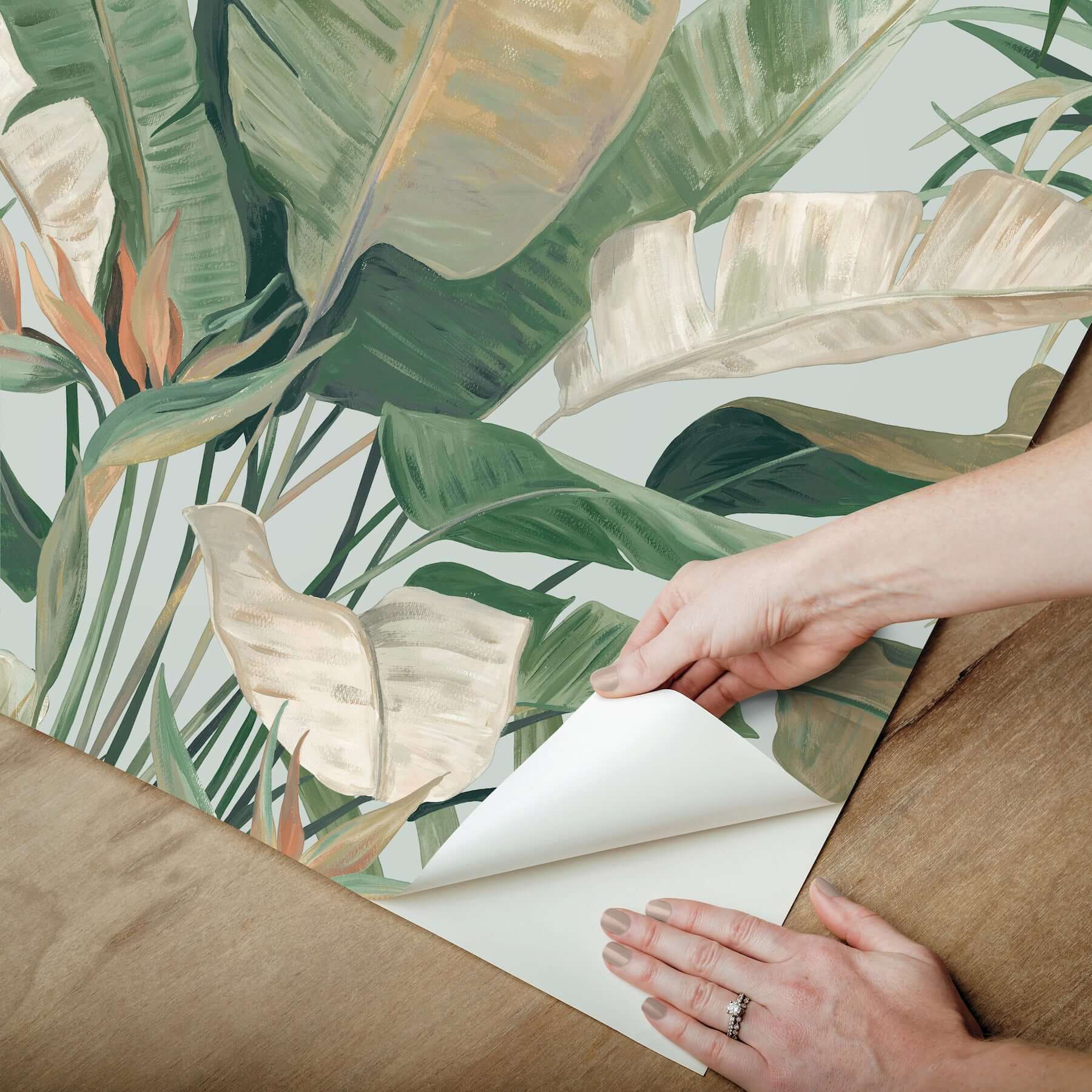 tropical-cabana-premium-peel-stick-wallpaper-spa-york-wallcoverings-psw1613rl - York Wallcoverings Wallpaper