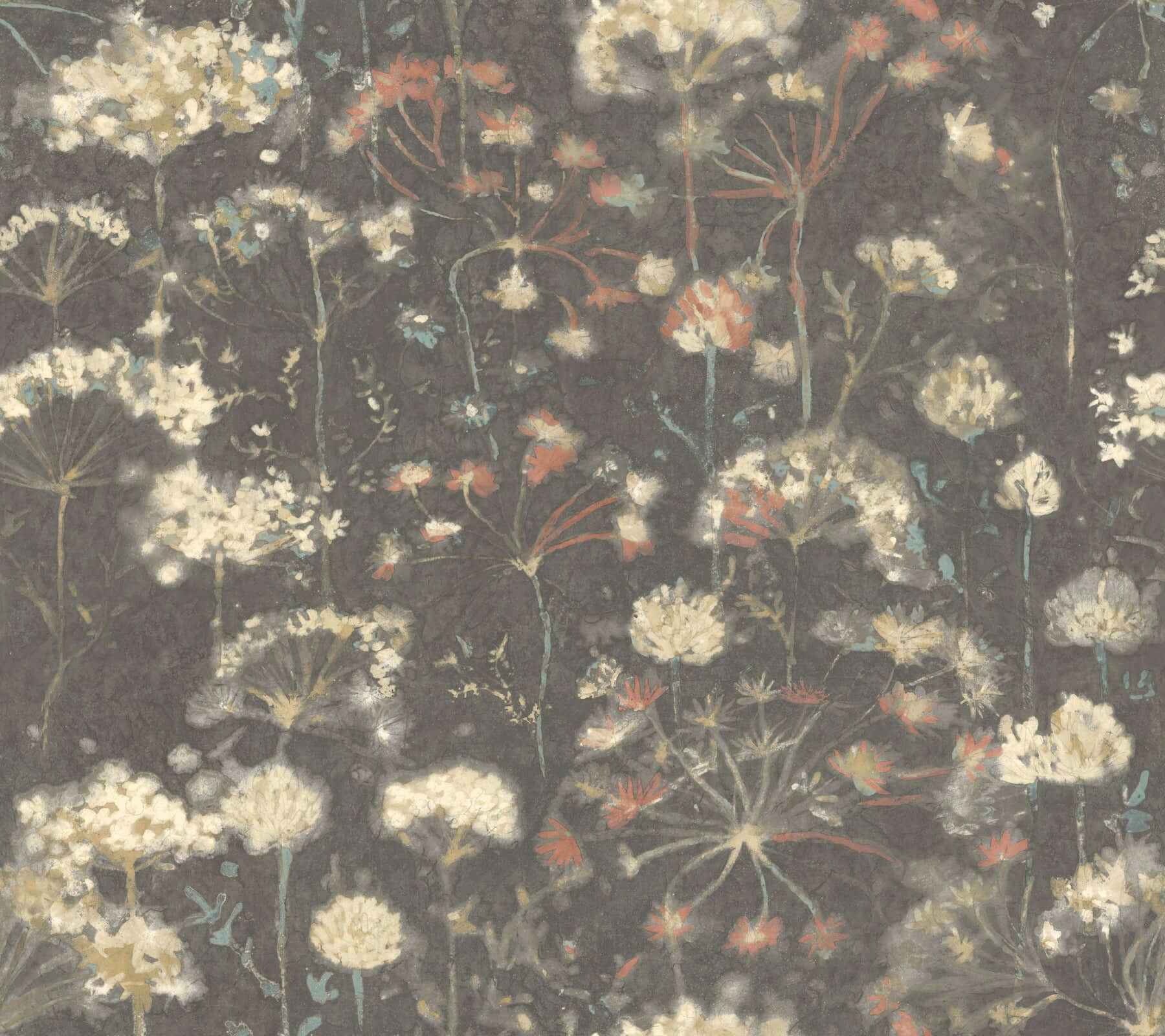 Botanical Fantasy Red & Blue Peel & Stick Wallpaper - York Wallcoverings - PSW1604RL - York Wallcoverings Wallpaper