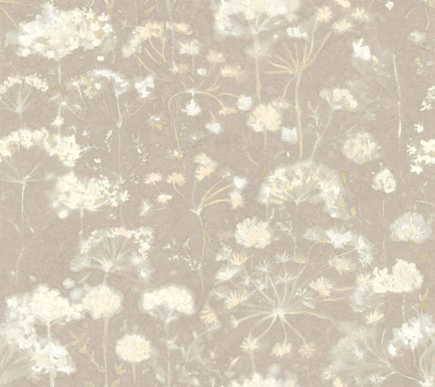 Botanical Fantasy Soft Taupe Peel & Stick Wallpaper - York Wallcoverings - PSW1605RL