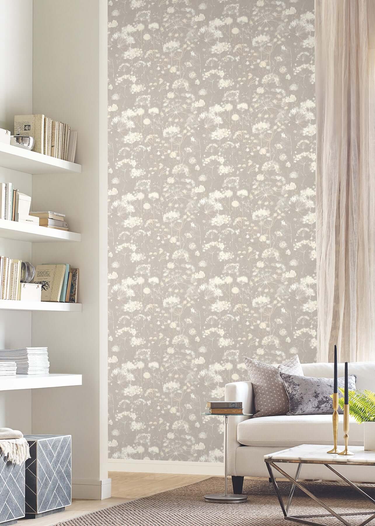 botanical-fantasy-soft-taupe-peel-stick-wallpaper-york-wallcoverings-psw1605rl - York Wallpaper Wallpaper