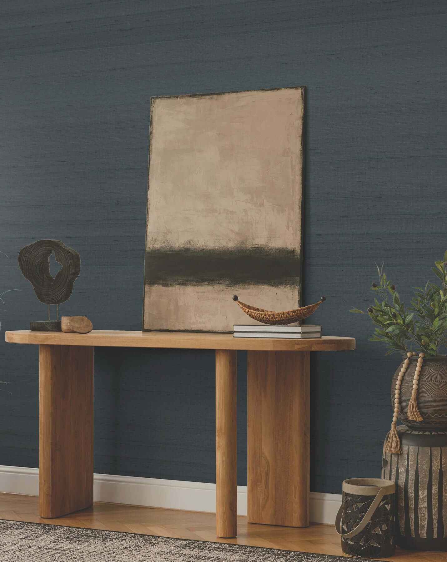 Saori Navy silk Specialty Wallpaper - York Wallcoverings - ZA8003 - York Wallcoverings Wallpaper
