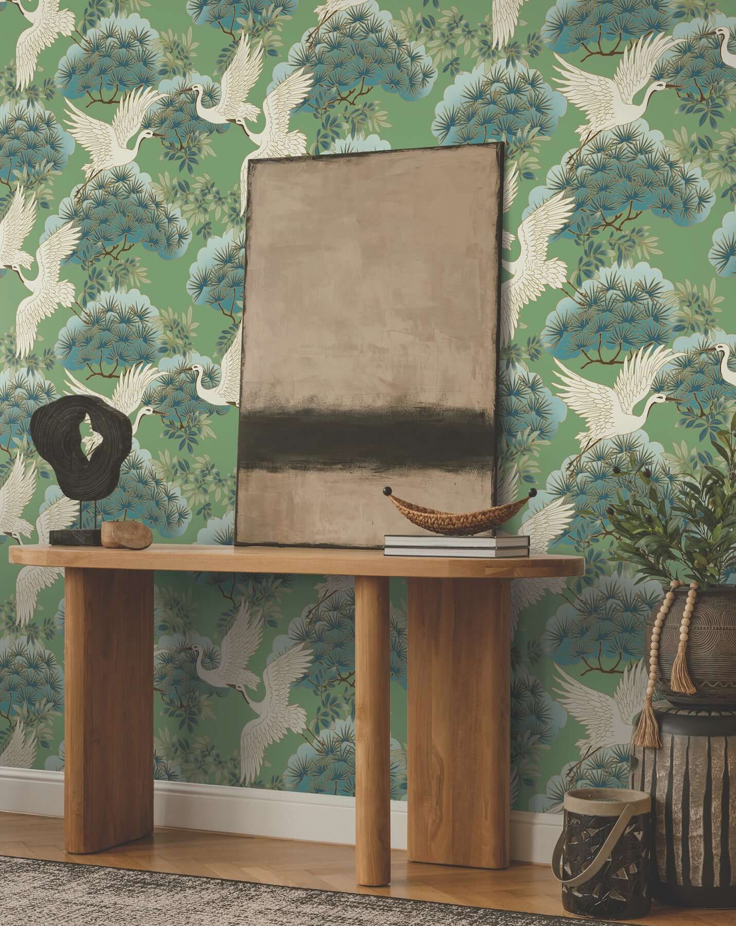 sprig-heron-green-wallpaper-york-wallcoverings-za8008 - York Wallpaper Wallpaper