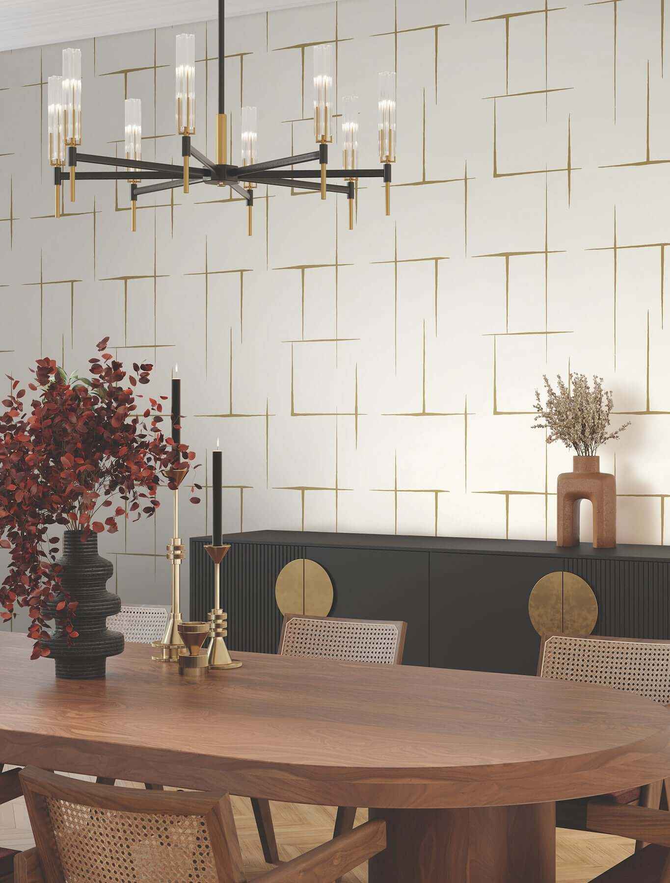 Malia Gold & White Wallpaper - York Wallcoverings - ZA8053 - York Wallcoverings Wallpaper