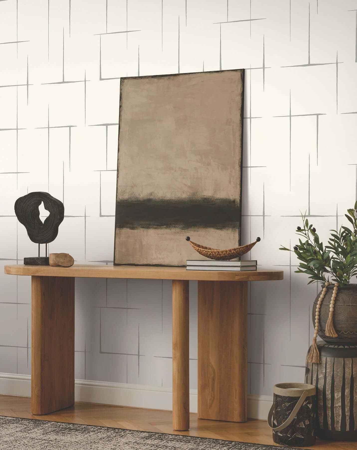 Malia Grey & White Wallpaper - York Wallcoverings - ZA8055 - York Wallcoverings Wallpaper