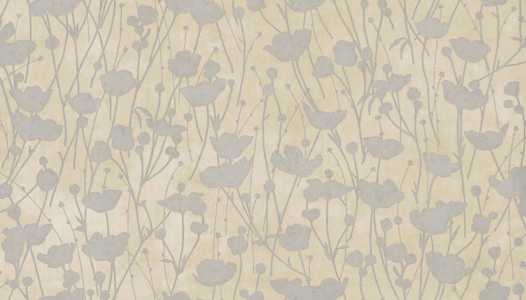 Shimmering Poppies Cream & Silver Wallpaper - York Wallcoverings - ZA8067