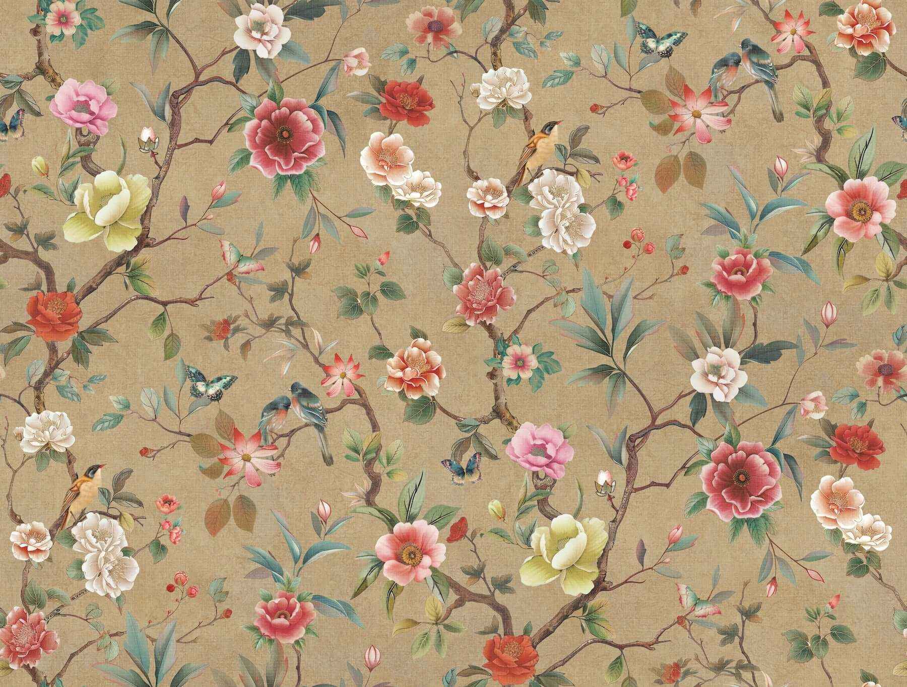 Kimora's Garden Linen Wallpaper - York Wallcoverings - ZA8037 - York Wallcoverings Wallpaper