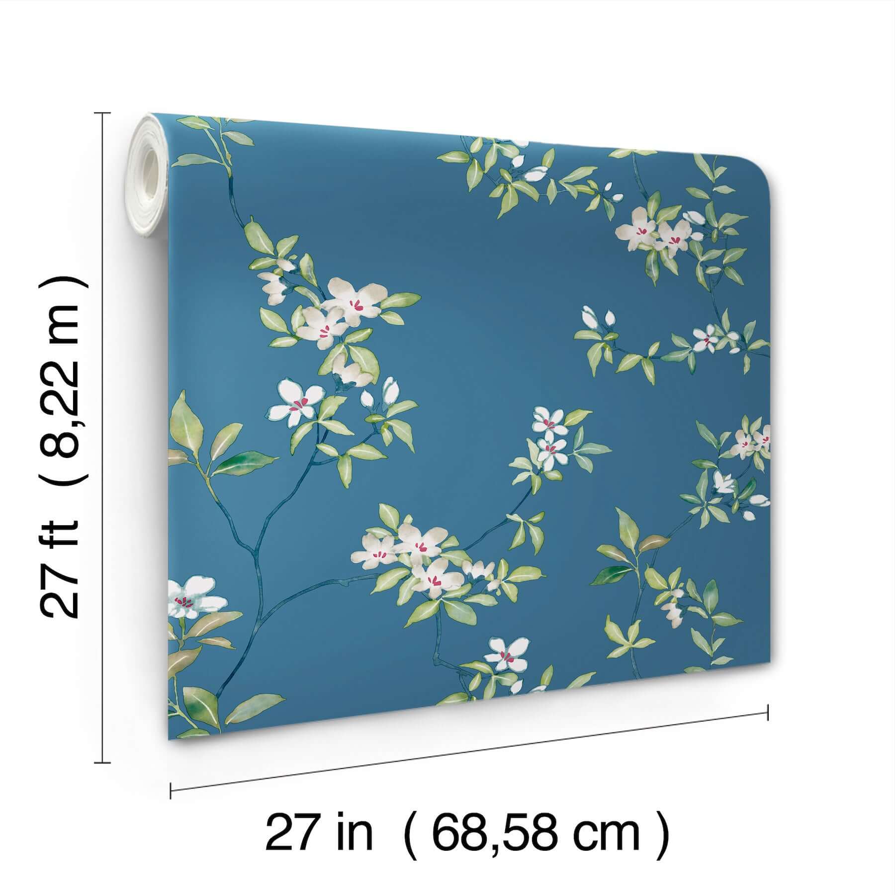 april-blossom-cobalt-wallpaper-york-wallcoverings-za8072 - York Wallpaper Wallpaper