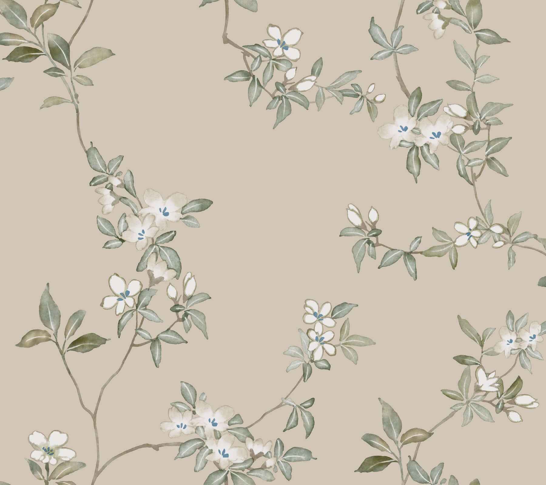 April Blossom Taupe Wallpaper - York Wallcoverings - ZA8075