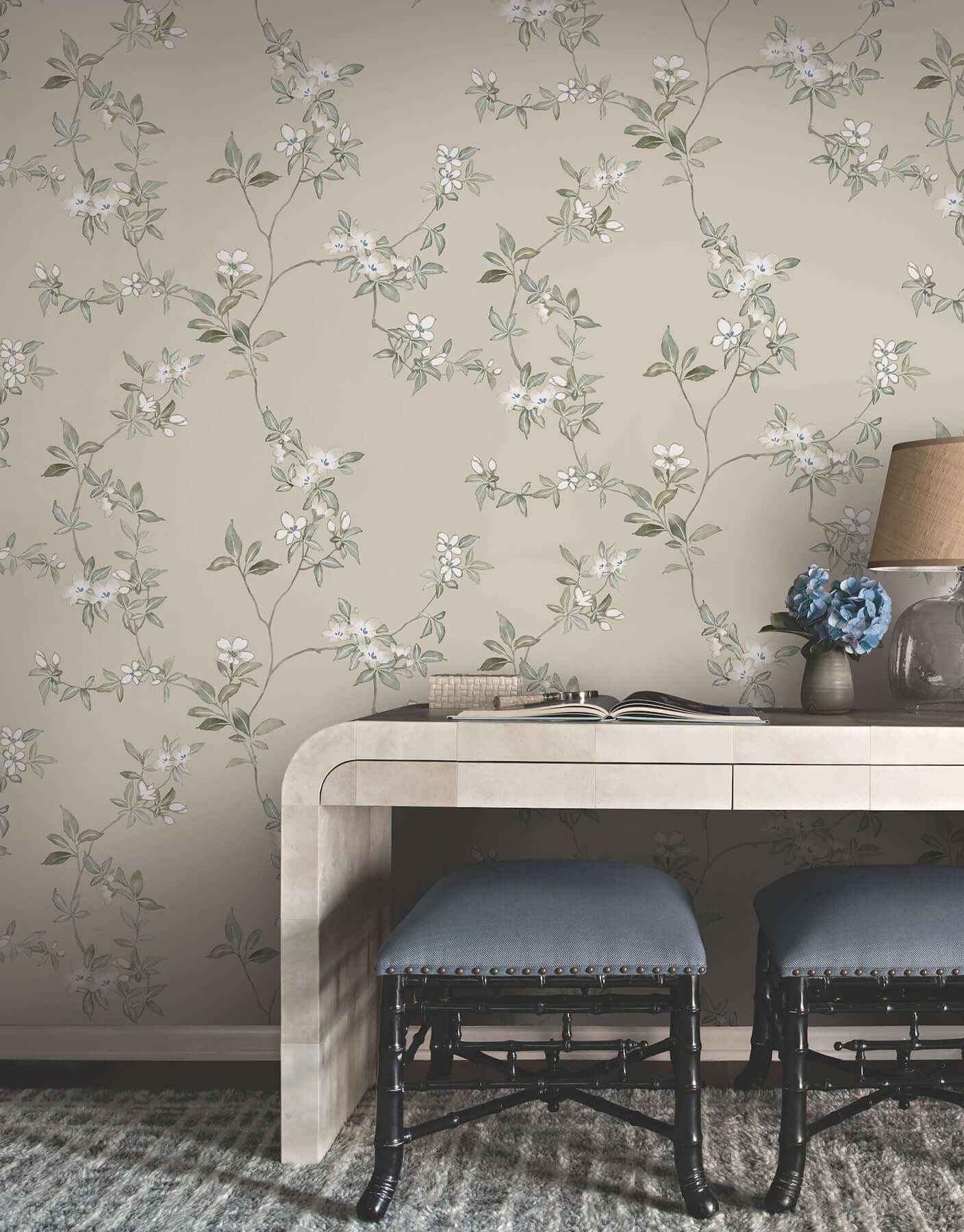 April Blossom Taupe Wallpaper - York Wallcoverings - ZA8075 - York Wallcoverings Wallpaper