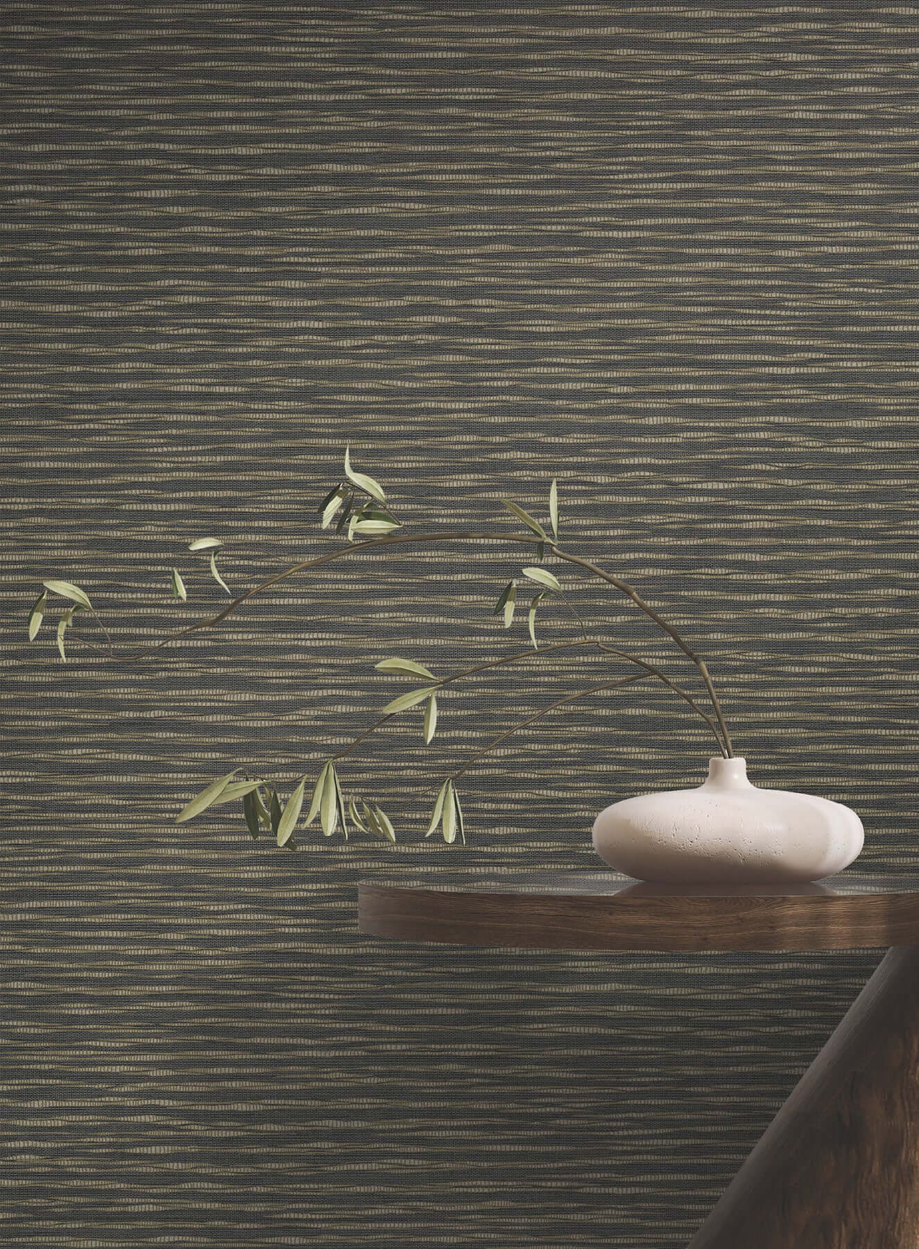 lotus-weave-charcoal-wallpaper-york-wallcoverings-za8041 - York Wallpaper Wallpaper