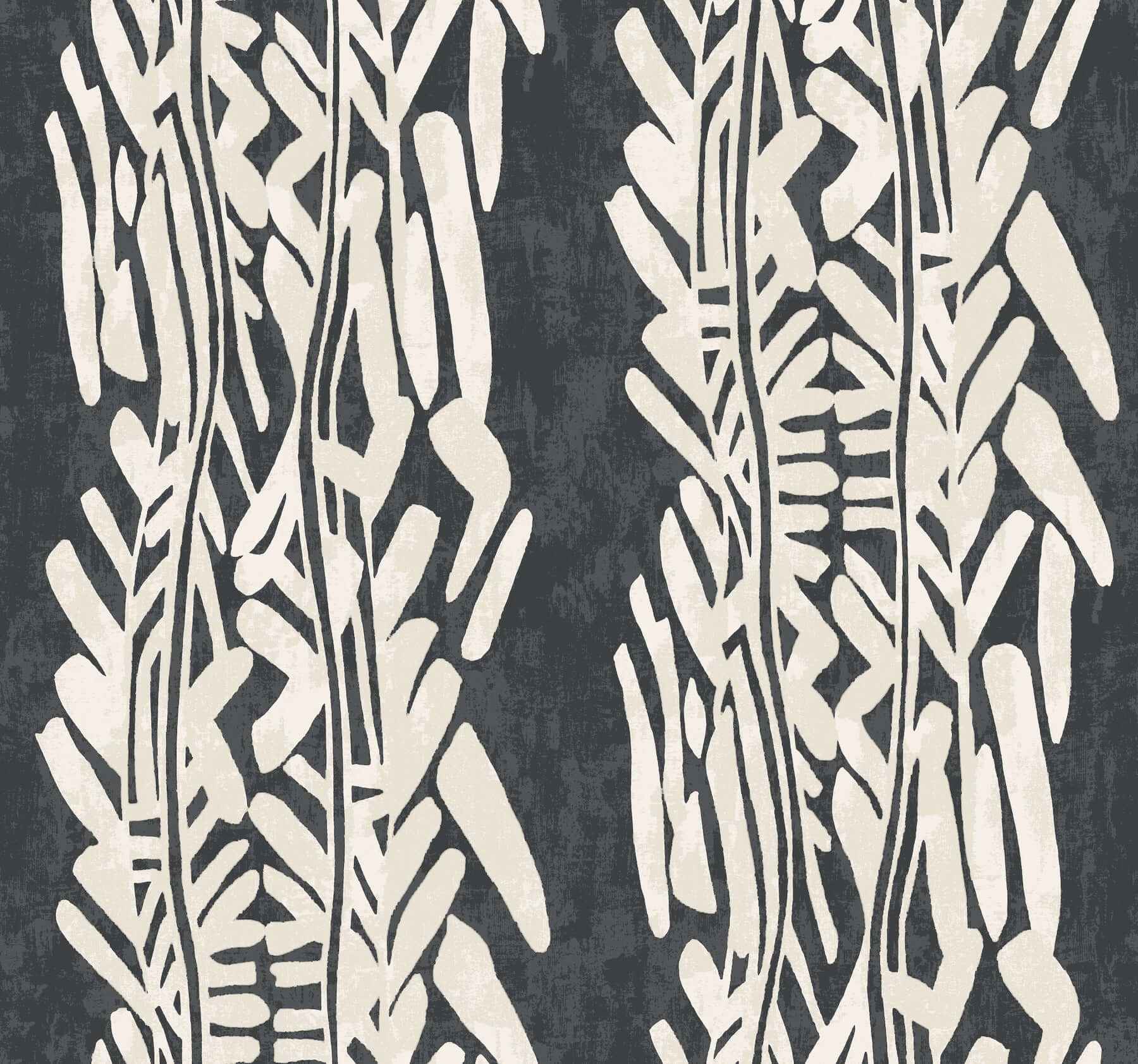 Timira Charcoal Wallpaper - York Wallcoverings - ZA8062