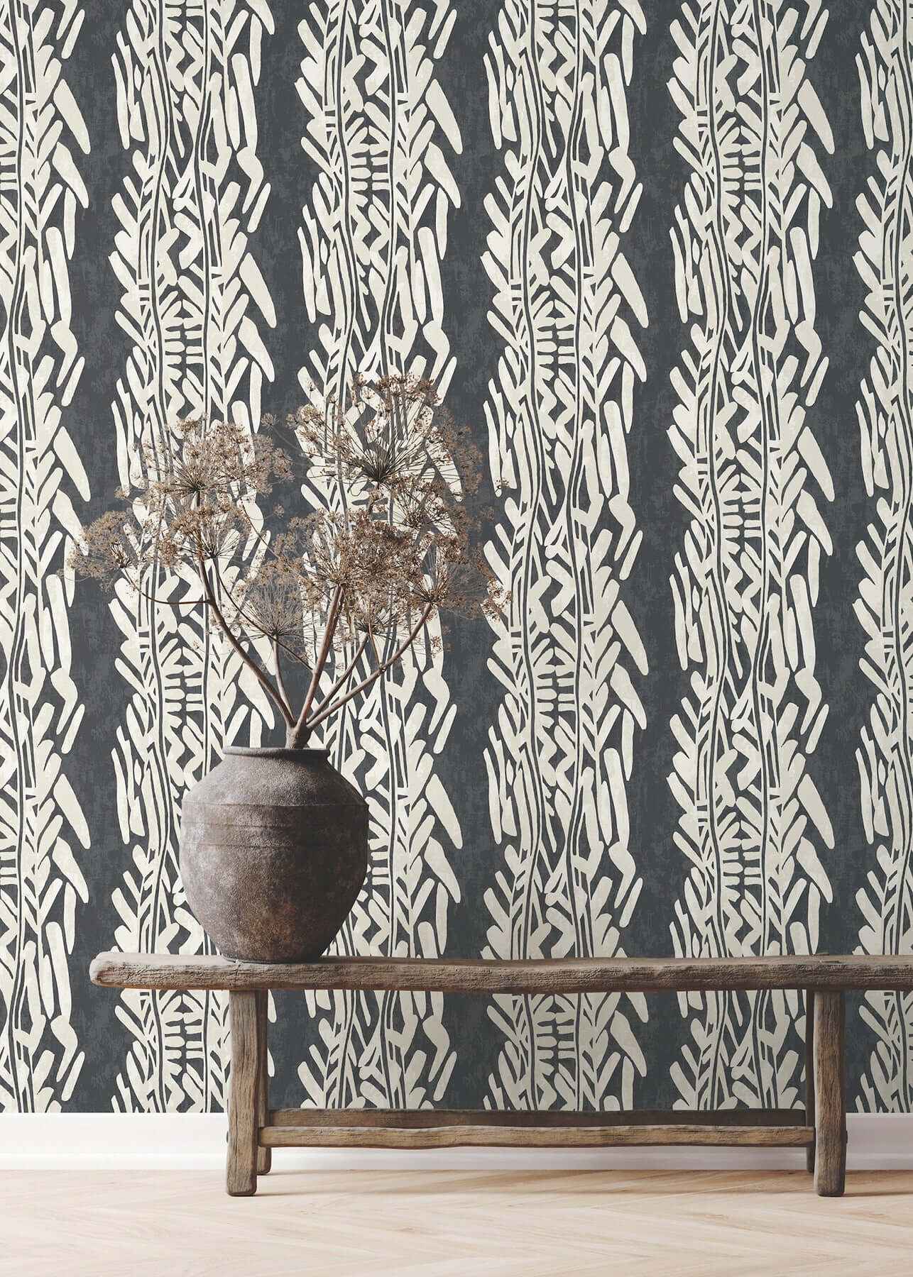 Timira Charcoal Wallpaper - York Wallcoverings - ZA8062 - York Wallcoverings Wallpaper