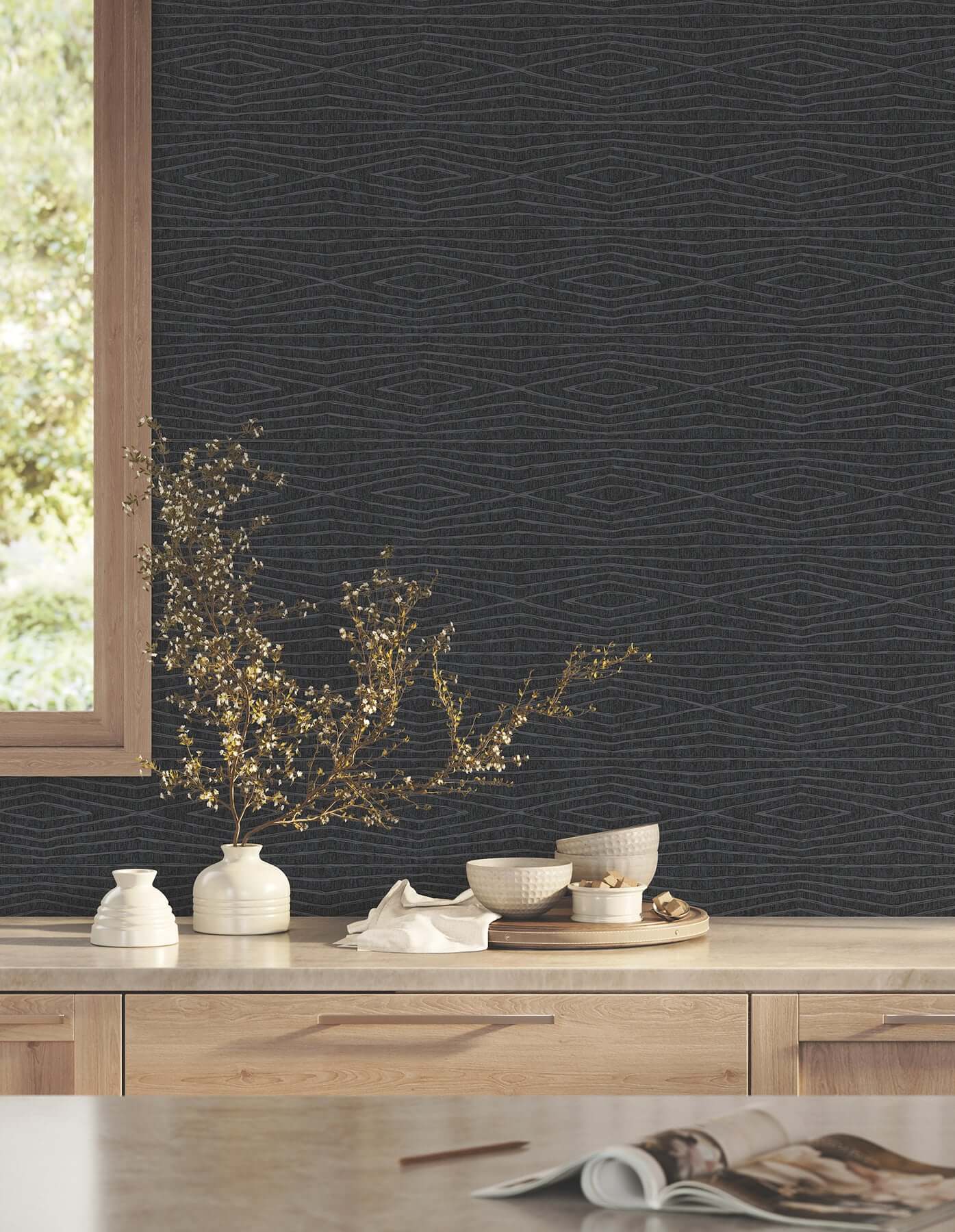 daystone-black-wallpaper-york-wallcoverings-za8013 - York Wallpaper Wallpaper