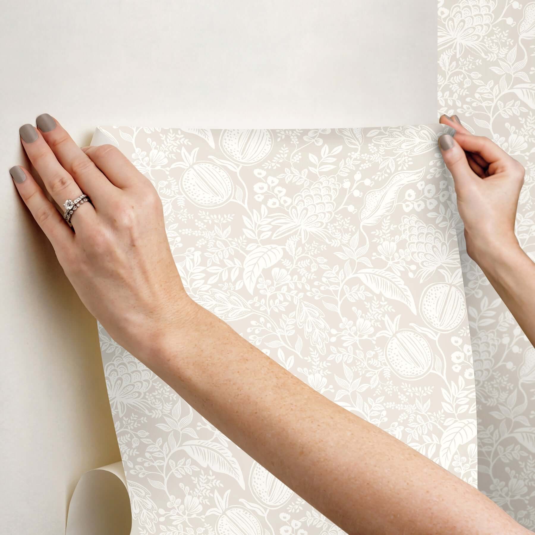 pomegranate-beige-white-peel-stick-wallpaper-york-wallcoverings-psw1629rl - York Wallpaper Wallpaper
