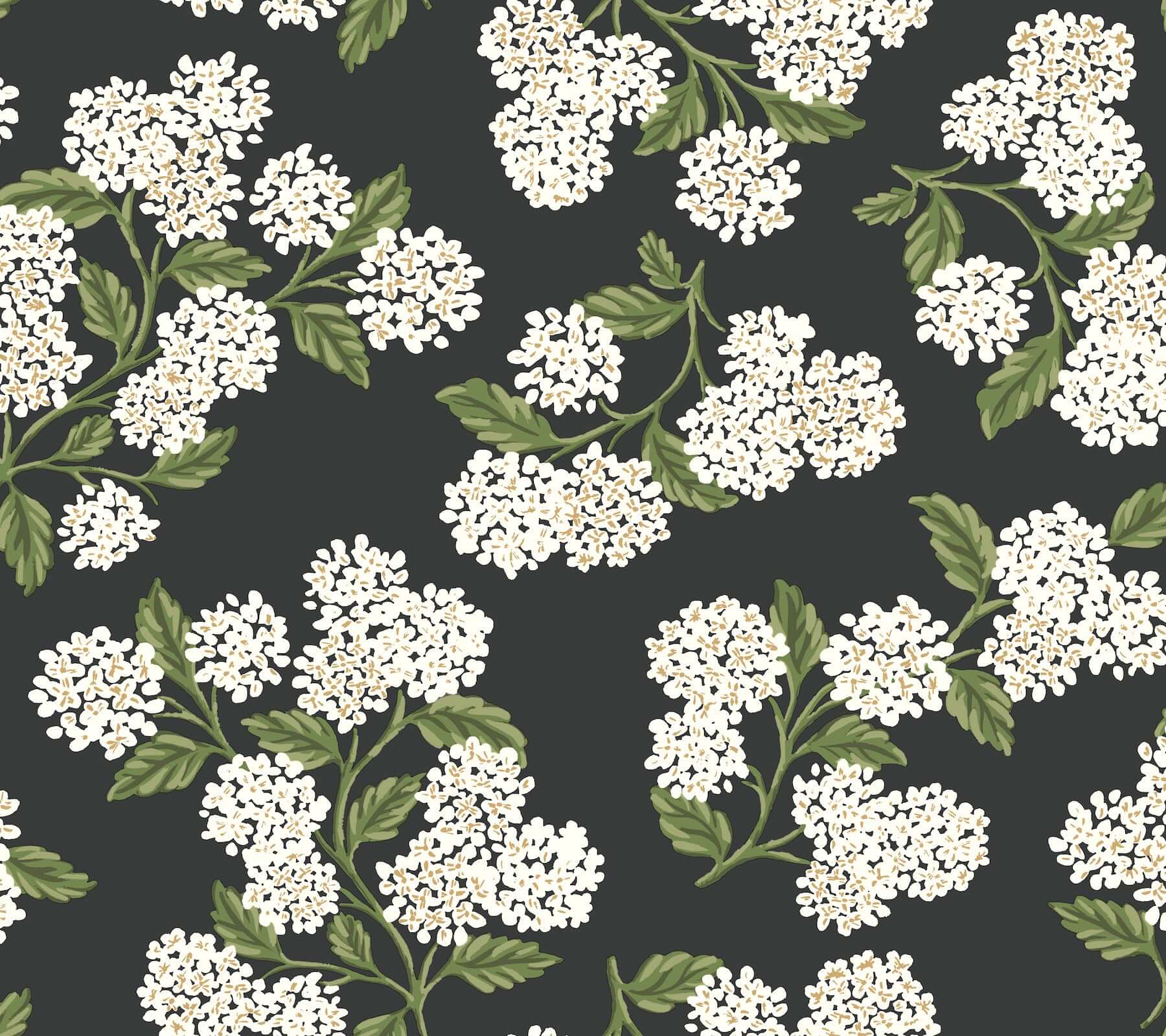 hydrangea-black-white-peel-stick-wallpaper-york-wallcoverings-psw1618rl - York Wallpaper Wallpaper
