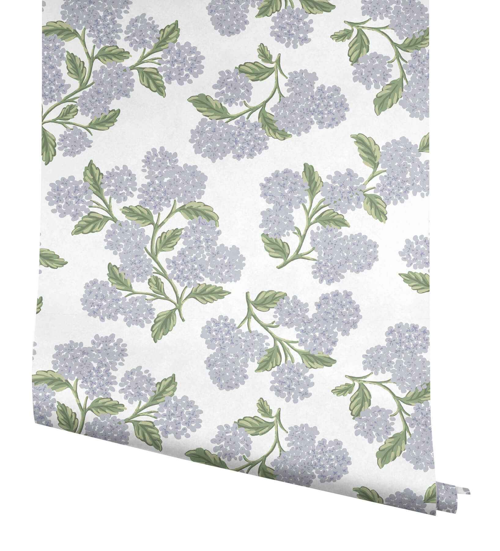 Hydrangea Lilac & White Peel & Stick Wallpaper - York Wallcoverings - PSW1621RL - York Wallcoverings Wallpaper