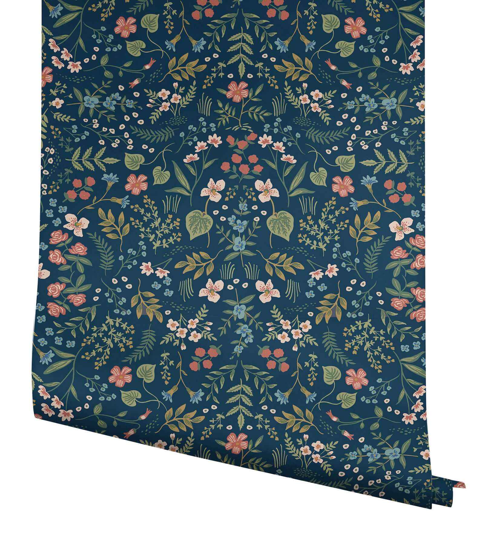 Wildwood Navy Peel & Stick Wallpaper - York Wallcoverings - PSW1622RL