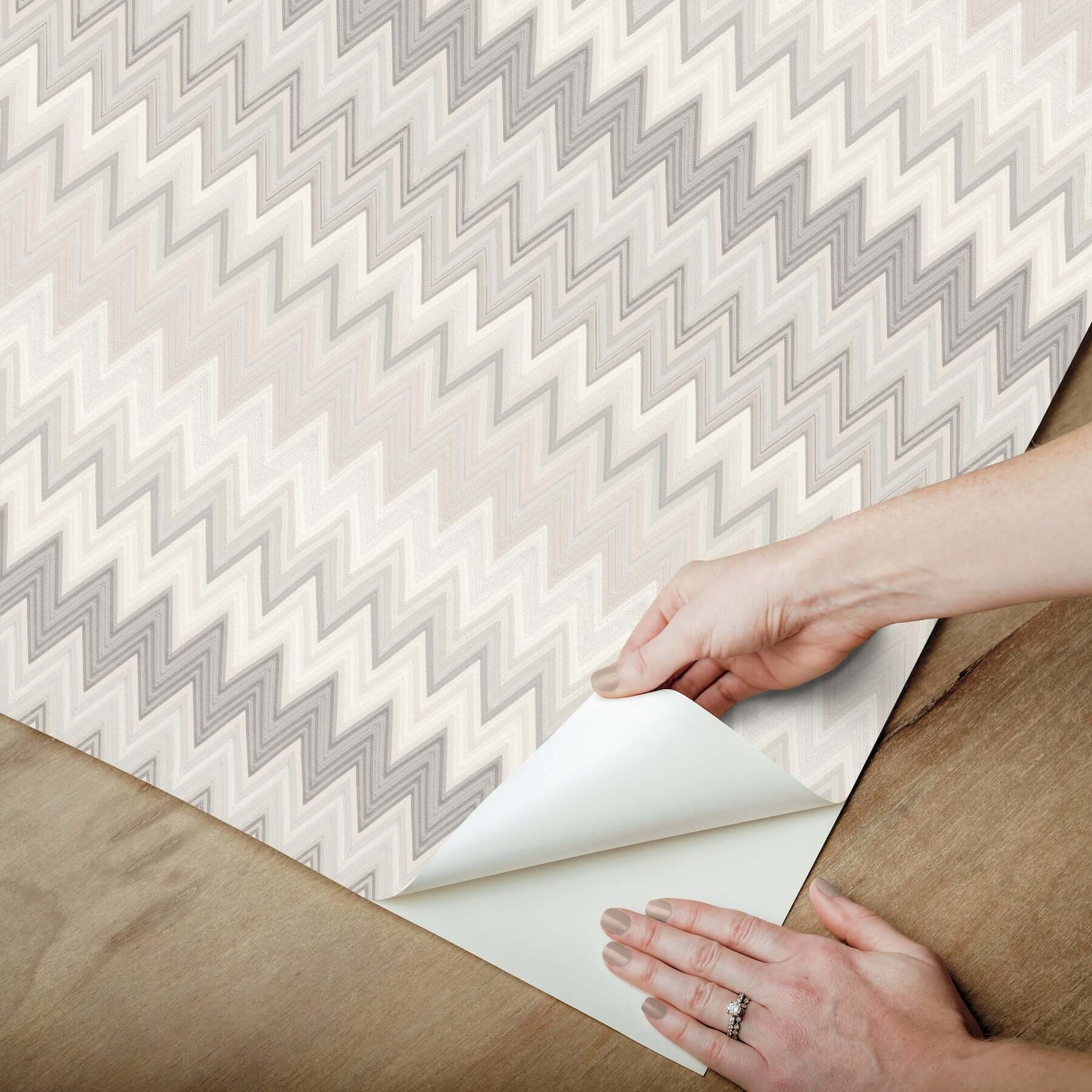 zig-zag-beige-peel-stick-wallpaper-york-wallcoverings-psw1643rl - York Wallcoverings Wallpaper