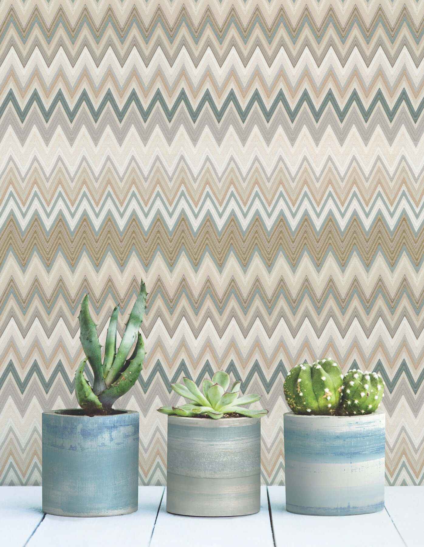 Zig Zag Green Peel & Stick Wallpaper - York Wallcoverings - PSW1642RL