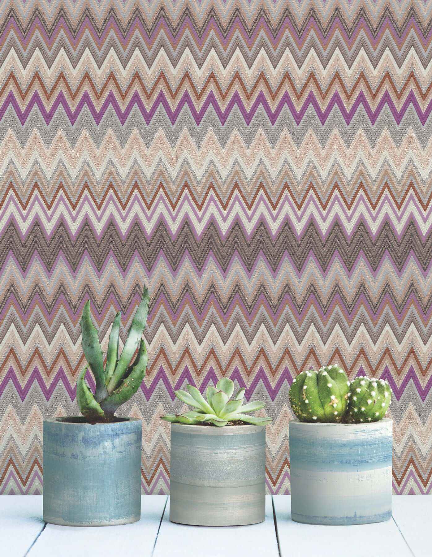 Zig Zag Purple Peel & Stick Wallpaper - York Wallcoverings - PSW1641RL