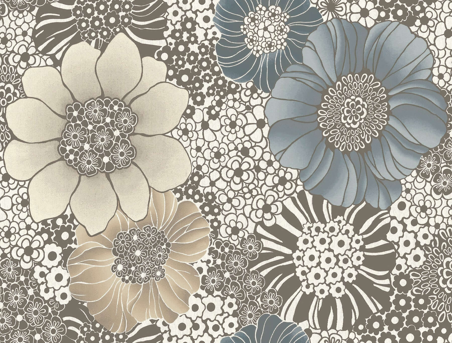 anemones-brown-peel-stick-wallpaper-york-wallcoverings-psw1639rl - York Wallcoverings Wallpaper