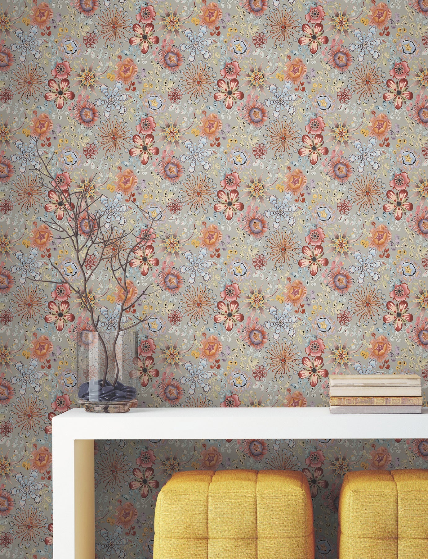 Magic Garden Multicolor Peel & Stick Wallpaper - York Wallcoverings - PSW1637RL - York Wallcoverings Wallpaper